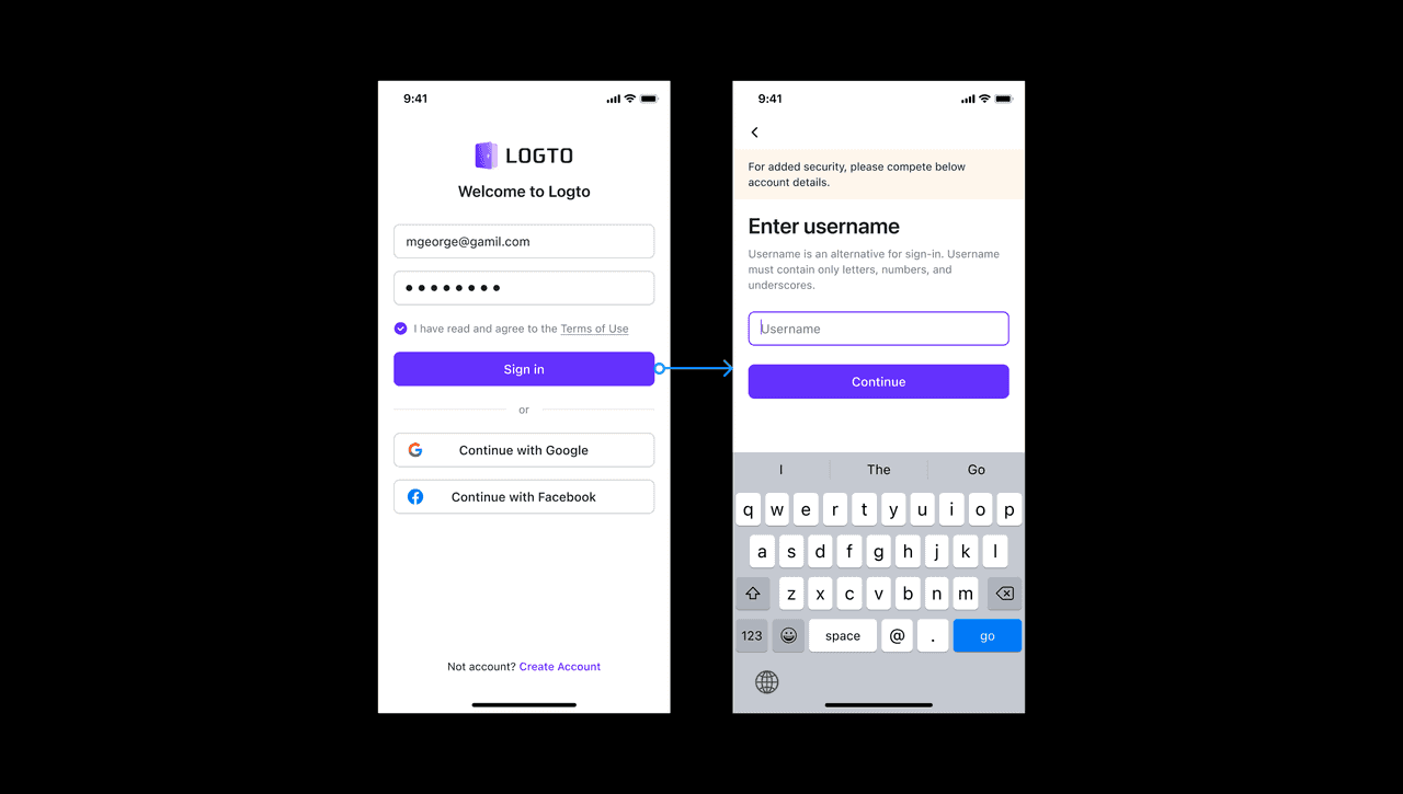 Mobile sign-in