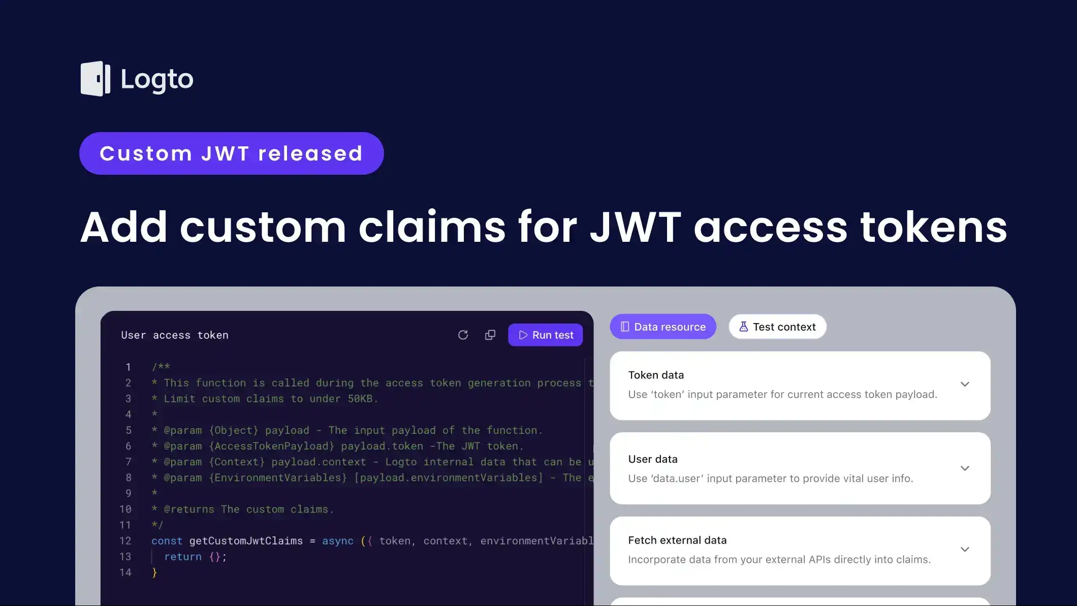 Add custom claims for JWT access tokens with Logto to boost your authorization