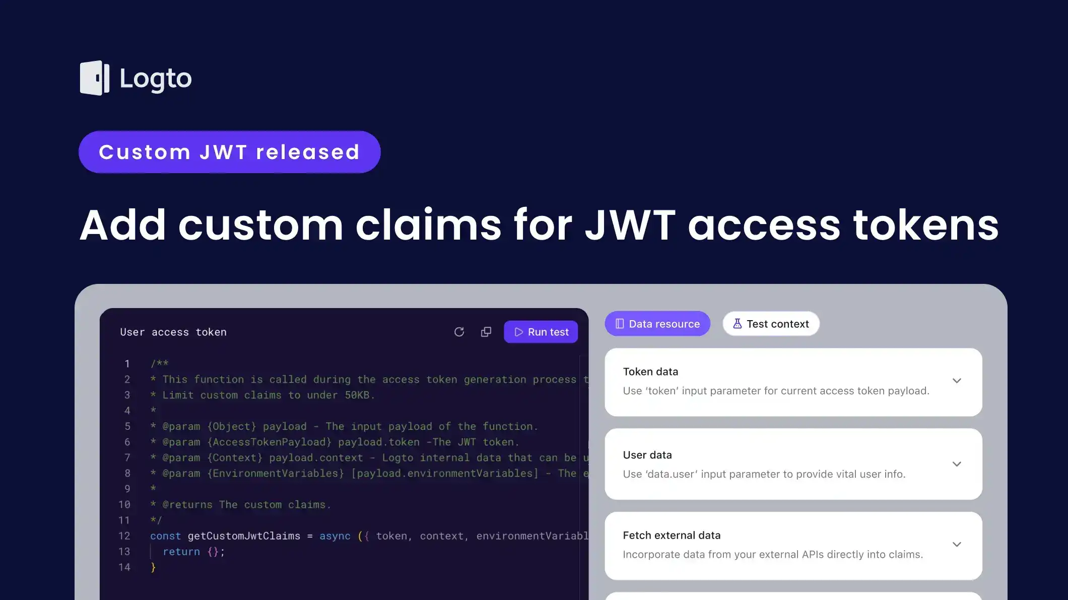 Add custom claims for JWT access tokens with Logto to boost your authorization
