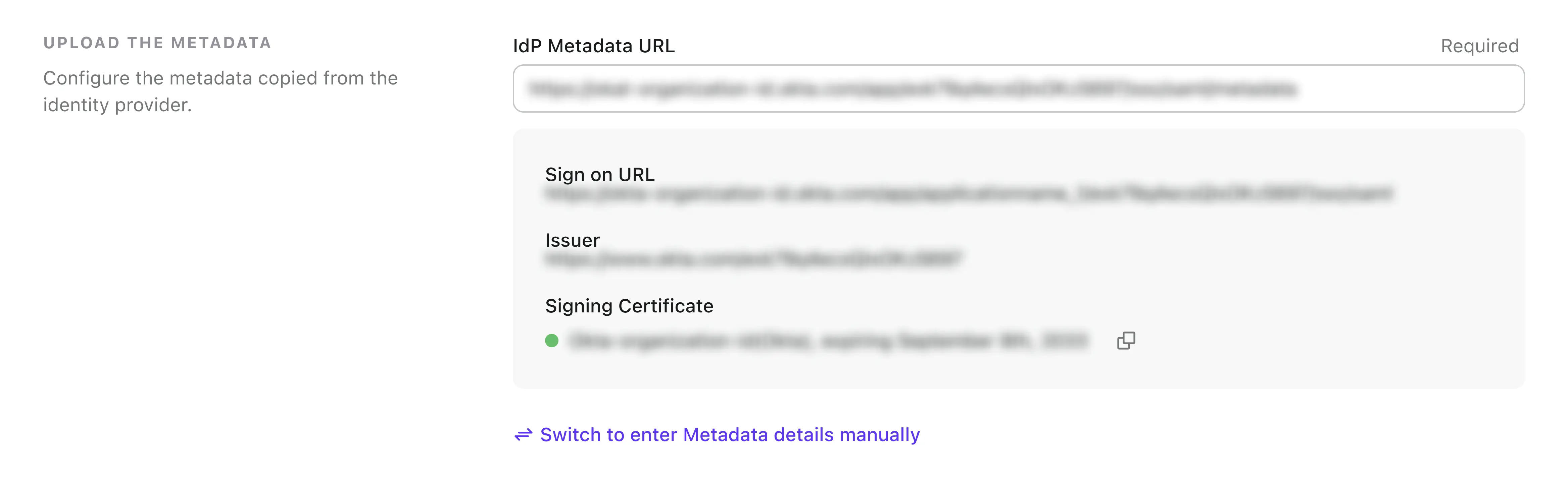 Metadata Configuration